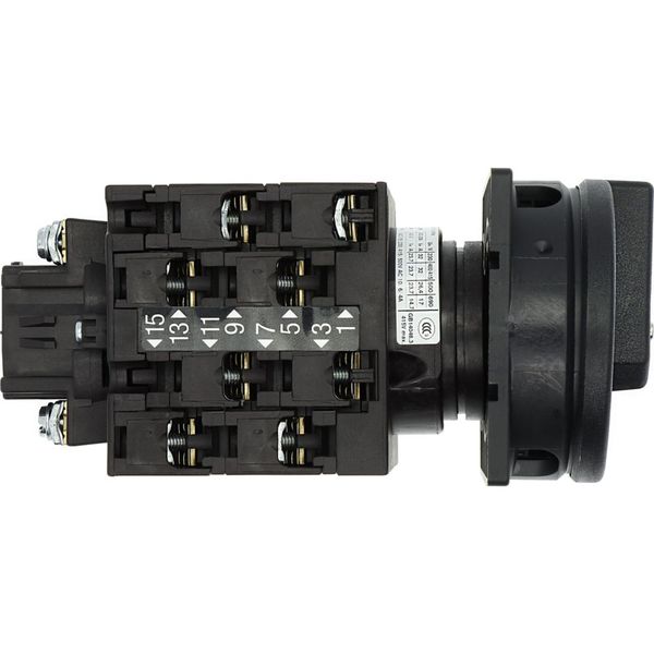 T3-4-15682/EA/SVB-SW Main switch, T3, 32 A, flush mounting, 4 contact unit(s), 6 pole, 1 N/O, 1 N/C, STOP function, With black rotary handle and locking ring, Lockable in image 22
