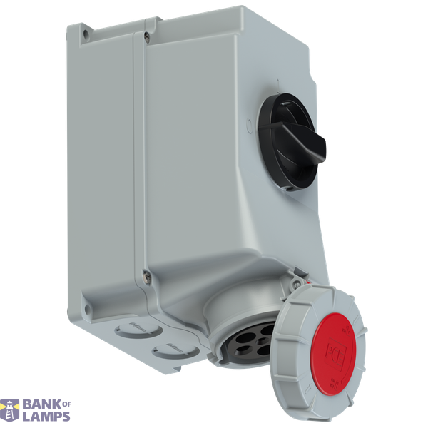 Fixed socket with switch, 63A 5P 6h IP66/67 image 1