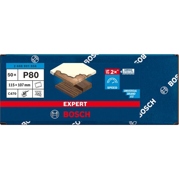 EXPERT C470 Sandpaper 115 x 107 mm, G 80, 50-pc image 1