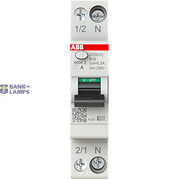 Residual current circuit breaker 1P+N, B Char, 16A, 300ma, 6ka image 1