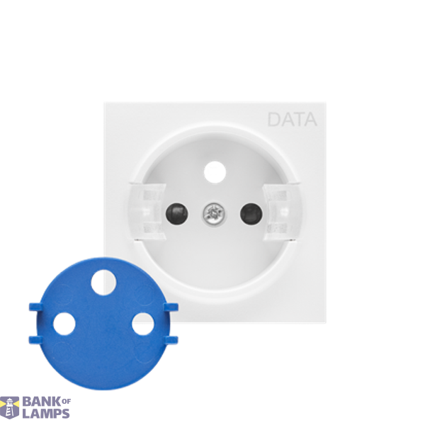 Cover for DATA socket, cover, antibacterial white image 1