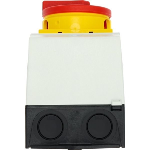 T0-3-15259/I1/SVB Main switch, T0, 20 A, surface mounting, 3 contact unit(s), 3 pole, 2 N/O, Emergency switching off function, With red rotary handle and yellow locking image 13