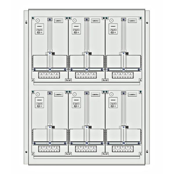 Meter box insert 2-rows, 6 meter boards / 19 Modul heights image 1