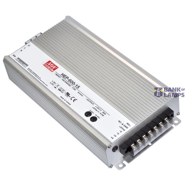 HEP-600-48 switching power supply, industrial, aluminum case, 600W, 48V, 12,5A, MEAN WELL image 1