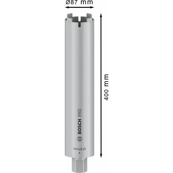 Diamond dry core cutter 1 1/4" UNC Best for Universal 87 mm, 400 mm, 4 segments, 11.5 mm image 1