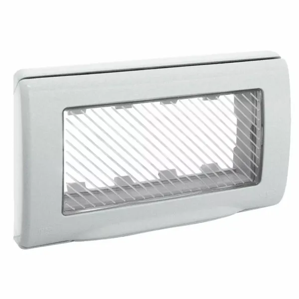 4 gang splash proof front plate - no frame required - RAL  7035 image 1
