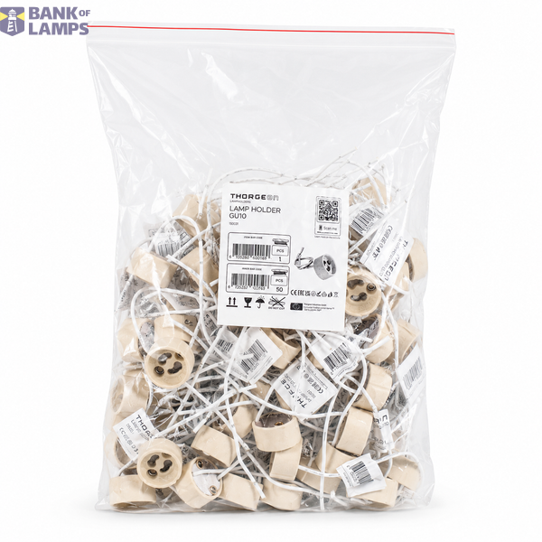 Lamp Holder GU10 Ceramic (50pcs Bag), wire length 110mm image 2