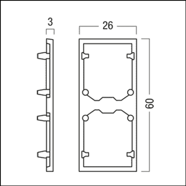 SUP2 TRACK H END PLATE BK - Cover plate image 3