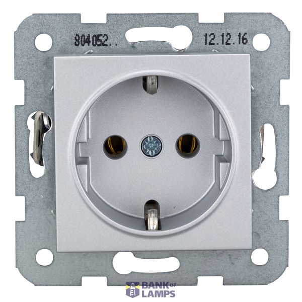 Socket outlet, screw clamps, silver image 2