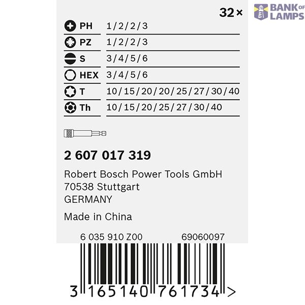 32-piece screwdriver bit set PH1; PH2; PH2; PH3; PZ1; PZ2; PZ2; PZ3; HEX 3; HEX 4; HEX 5; HEX 6; T10; T15; T20; T20; T25; T27; T30; T40 image 1