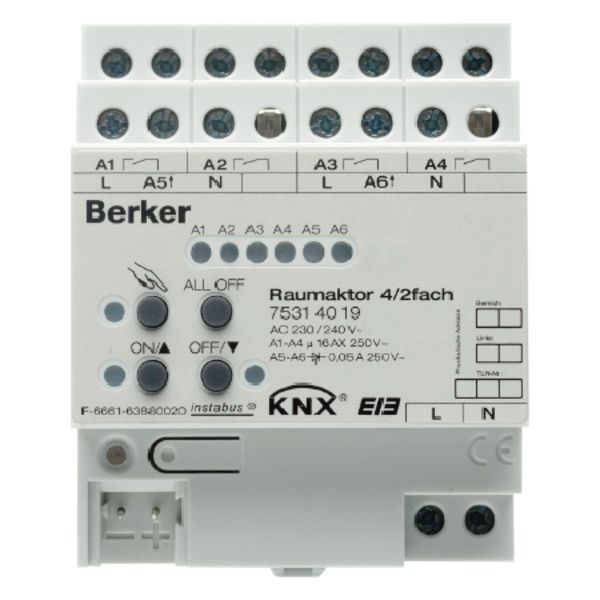 Room actuator 4/2gang 16 A NO contact, manual, status image 1