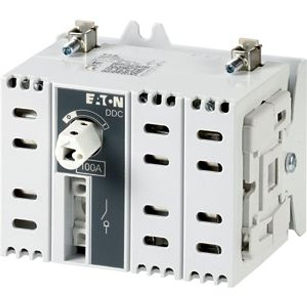 DDC-63/2-SK DC switch disconnector, 63 A, 2 pole, 1 N/O, 1 N/C, Without rotary handle and drive shaft, rear mounting image 2