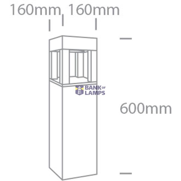 ANTHRACITE BOLLARD 60cm 22W WW IP65 230V image 2