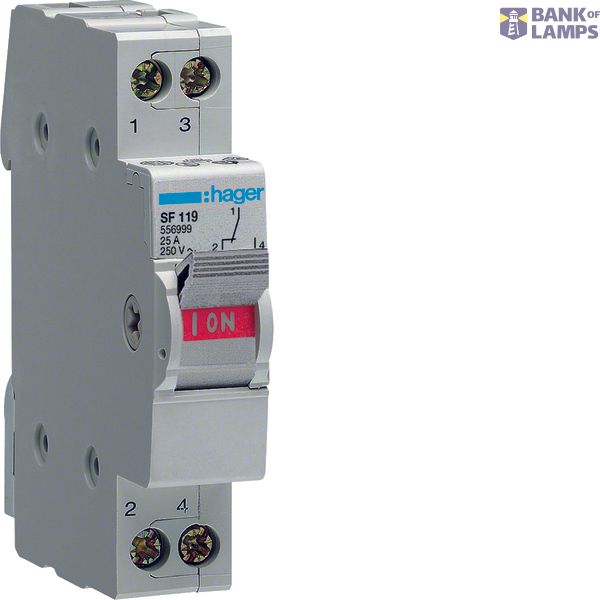 Centre-off changeover 25A 1P 250V image 1