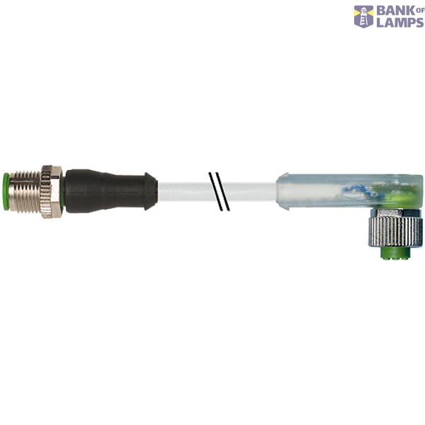 M12 male 0° / M12 female 90° A-cod. LED PUR 4x0.34 gy 23m image 2