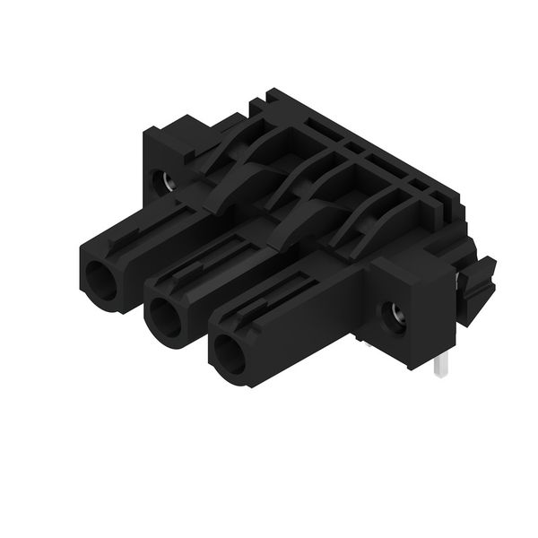 PCB plug-in connector, female header, Solder flange, THT solder connection, 7.62 mm, Number of poles: 3, 90°, Solder pin length (l): 3.2 mm, tinned, black, Box image 4