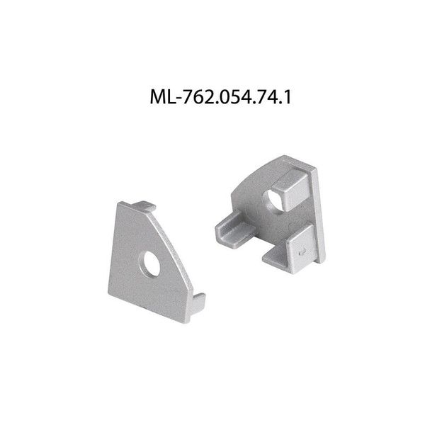 End cap for RT2 with hole, silver color, 1pc image 1