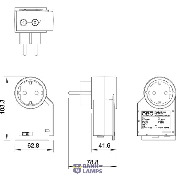 FineController komplektā TV aizsardzība 230V, dzidri balts, 9010 image 2