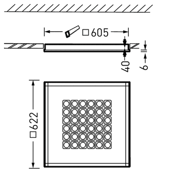 Recessed luminaires Creavo C Lens White ETDD 42W 7000lm Wide reduced glare UGR19 (W19) IK03 3 SDCM 7617751 image 1