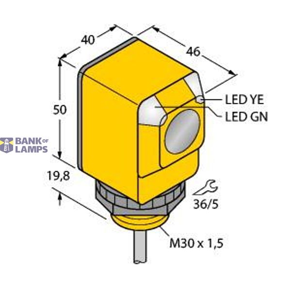 Photoelectric Sensor Opposed Mode Sensor (Receiver)   Q40SP6R W/30 image 1