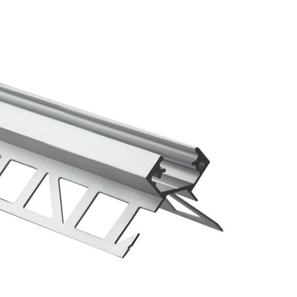 Aluminum profile for tiles and paving DE 41x27 mm without diffuser 3 m image 1