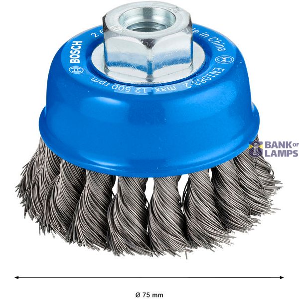 Cup Brush Knotted 75 mm Steel image 2