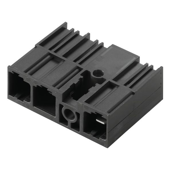 PCB plug-in connector, male header, closed side, Middle flange, THT solder connection, 10.16 mm, Number of poles: 3, 90°, Solder pin length (l): 3.5 mm, silver-plated, black, Box image 2