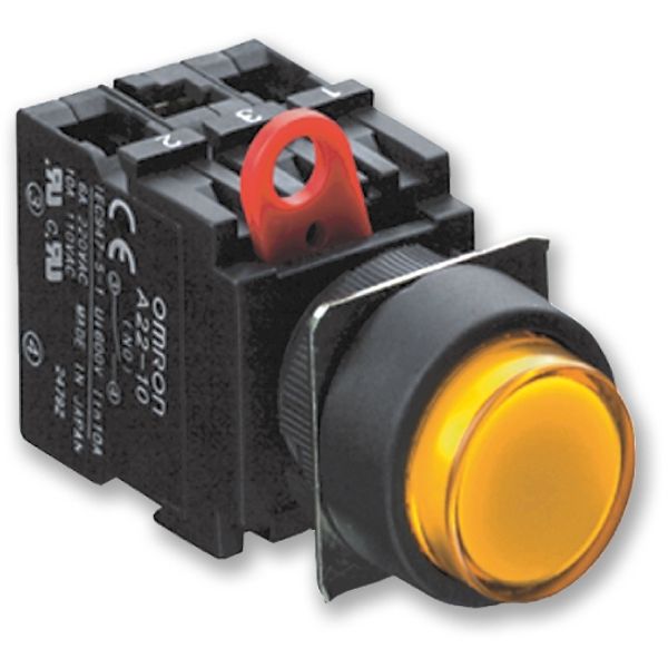 Contact block, lighted model, SPST-NO+SPST-NC, momentary, 110 VAC A22 2027D image 2