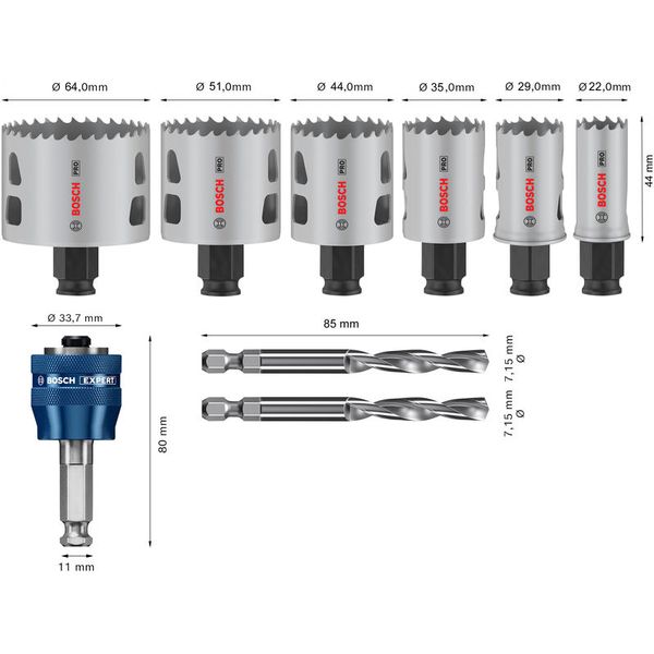 PRO Multi Material Power Change Plus Hole Saw Set - Transparent Case image 3