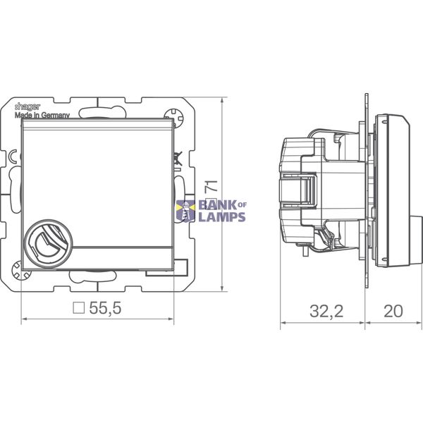 SCHUKO wall socket, single-wall + locking, plug-in, A.x/C.x light white matte image 2