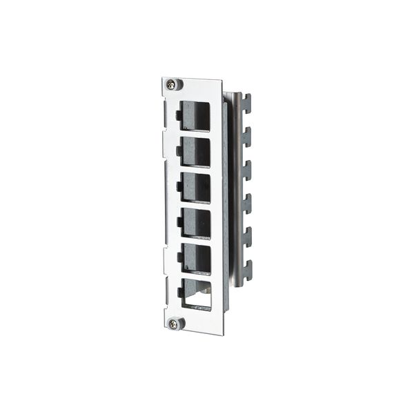 Keystone module frame 3RU, 7HP 6 port stainless steel unequipped image 1