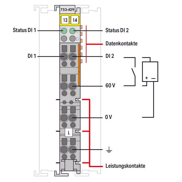 2-channel digital input 60 VDC 3 ms light gray image 4