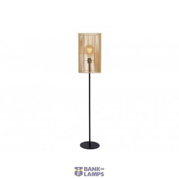 Lucide JANTINE - Floor lamp - Ø 26 cm - 1xE27 - Light wood image 1