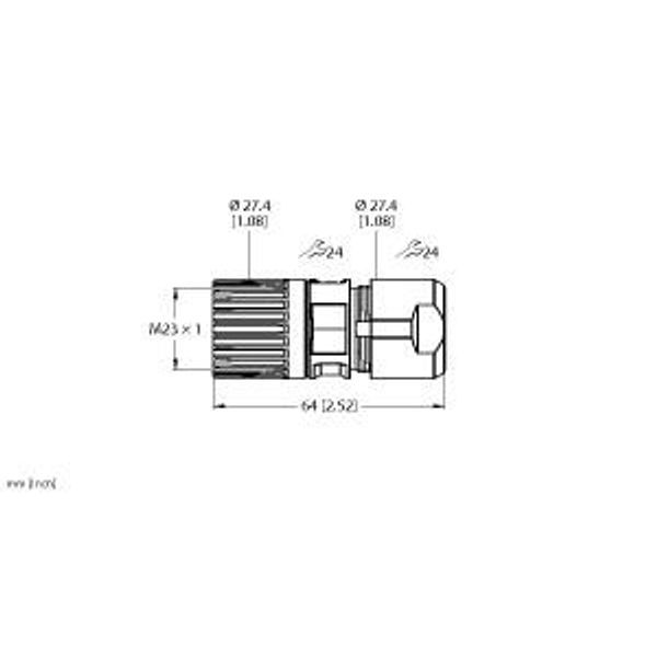 Field-Wireable Connector Female M23 × 1, Straight   FW-CRKSM1717-P-C-0315 image 2