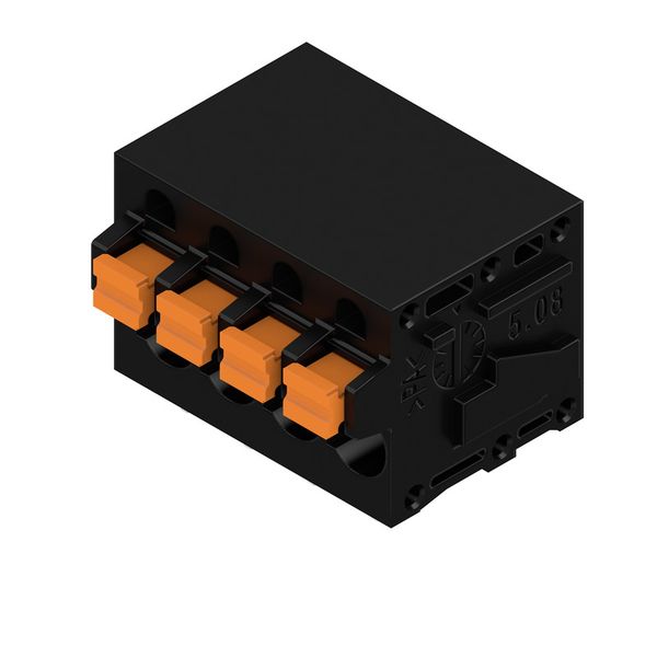 Printed circuit board terminals, 5.08 mm, Number of poles: 4, 90°, Solder pin length (l): 3.5 mm, tinned, black, PUSH IN with actuator, Clamping range, max. : 2.5 mm², Box image 3