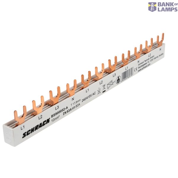 Busbar, 1xRCCB 4-pole, 1xMCB 3-pole, 2xMCB 1+N, 11MW, 10mmý image 3