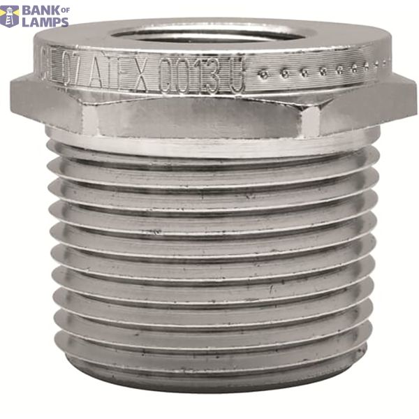 Adapter Hexagonal ATEX EXD Nickel Plated Brass 1 1/2NPT-M40 Metallic R image 2