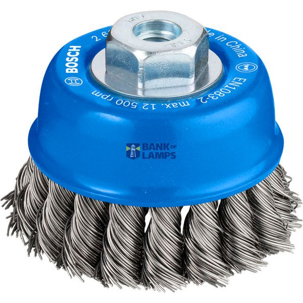 Cup Brush Knotted 75 mm Steel M10 image 1