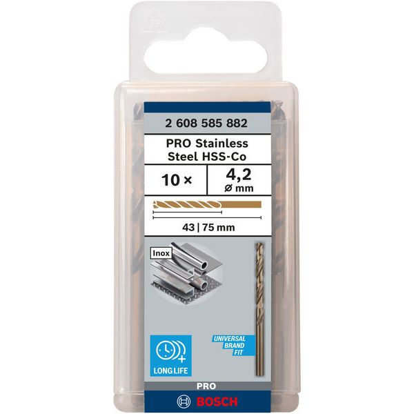 Metal drill bits HSS-Co, DIN 338 4,2 x 43 x 75 mm 10 pcs. image 1