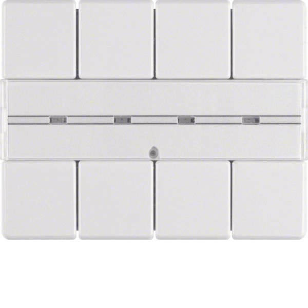 Arsys Push Button, 4-gang, with Labelling Field Polar White Glossy image 1