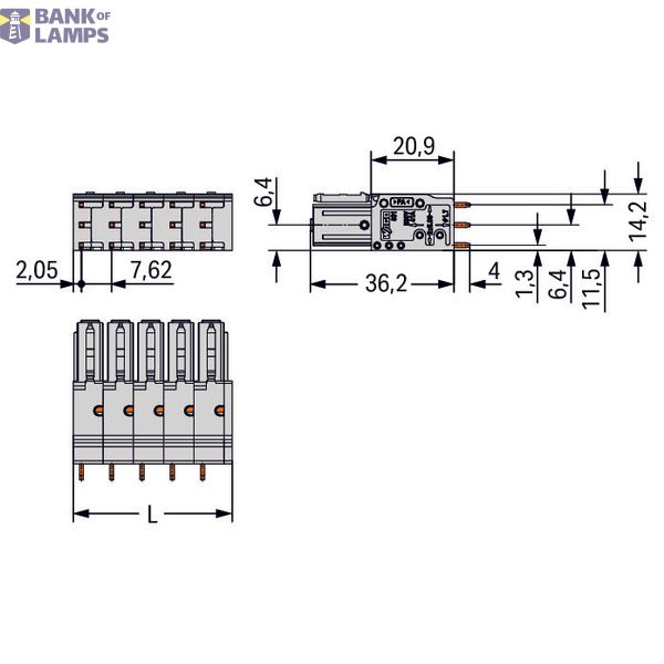 THT female header;1.0 x 1.2 mm solder pin;straight;light gray image 2