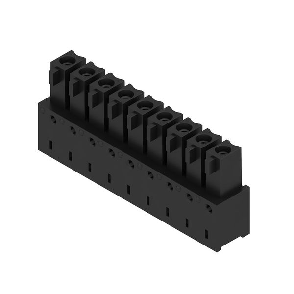 PCB plug-in connector, female header, closed side, THT/THR solder connection, 3.81 mm, Number of poles: 9, 90°, Solder pin length (l): 1.5 mm, tinned, black, Box image 3