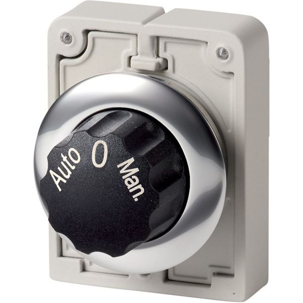 M30C-FWR3-X94 Changeover switch, RMQ-Titan, With rotary head, maintained, 3 positions, inscribed, Metal bezel, Auto 0 Man. image 3