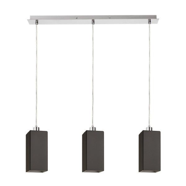 LIZ III 60 pendant black glass/matt nickel 230V LED E27 3x15W image 1