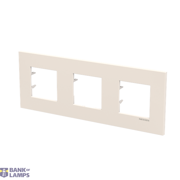 Frame 3-gang - Niessen logo - White image 2