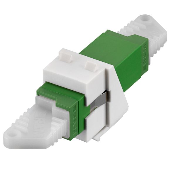 LSH Keystone module, SM, OS2 APC, (green), pure white (similar to RAL 9010) image 1
