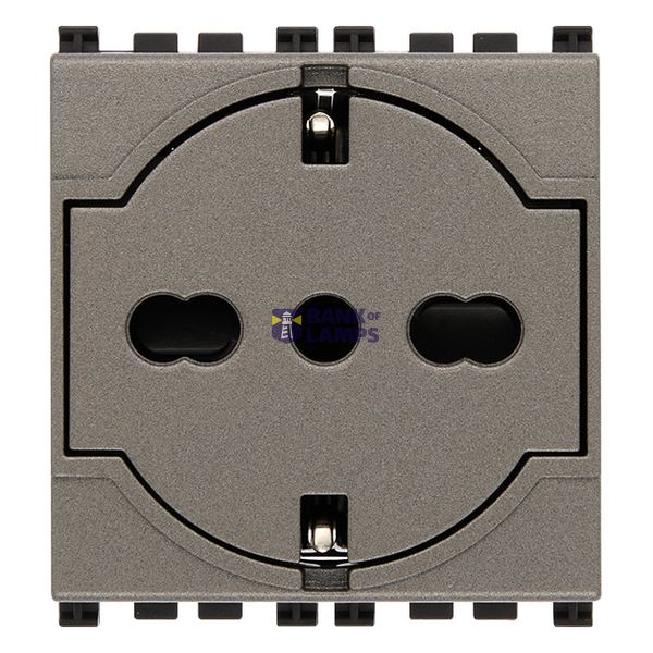Flat 2P+E P40 Universal outlet Metal image 1