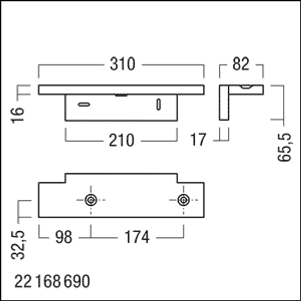 COMSIGN 150 MSW ExD bracket SR - Surface-mount bracket image 2