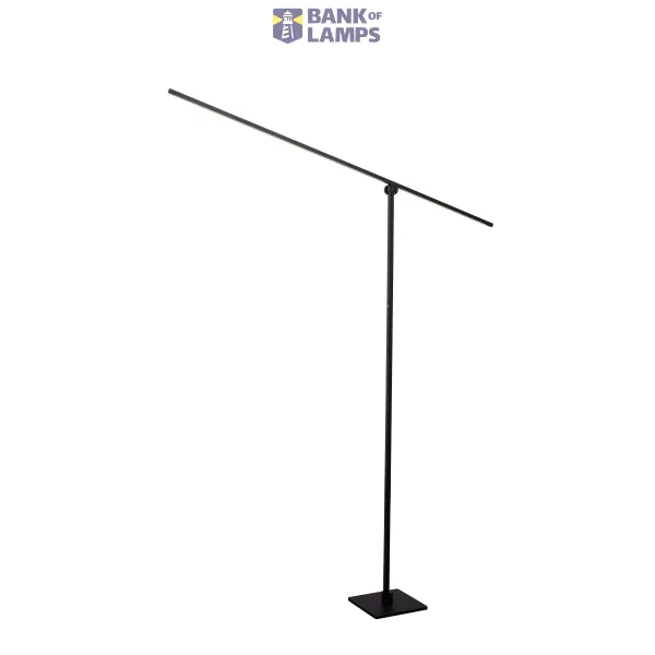 Lucide AGENA - Floor reading lamp - LED Dim. - 1x14,5W 2700K - Black image 1