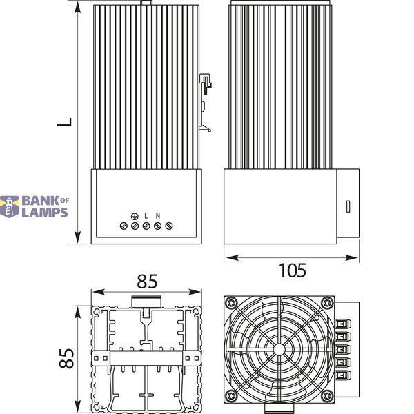 Semiconductor heater with fan GRZW400 image 2